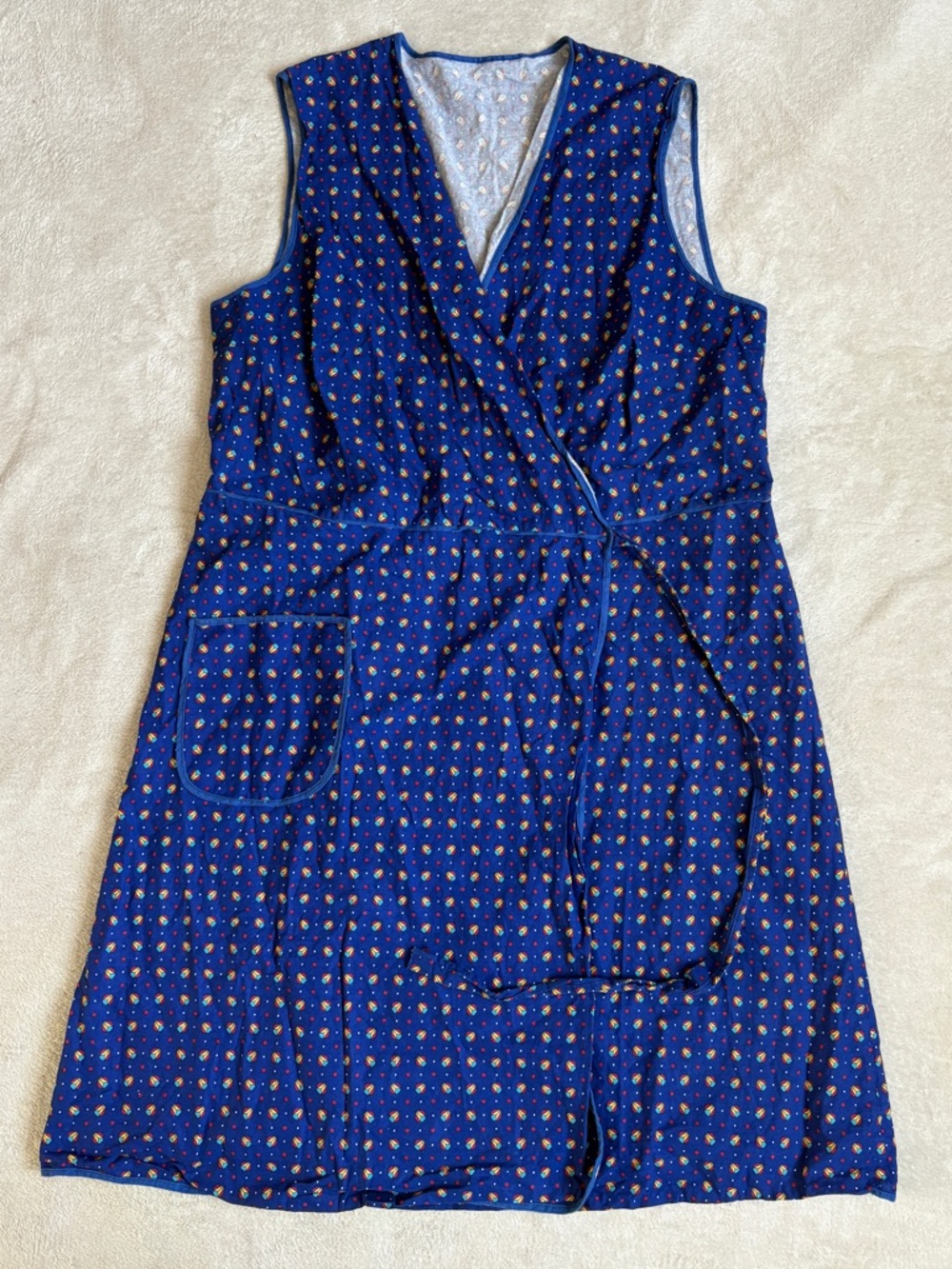Sleeveless Blue Wrap Dress